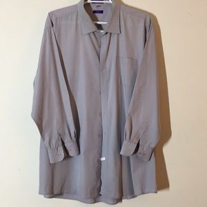 Retro Paris Gray Button Down Dress Shirt